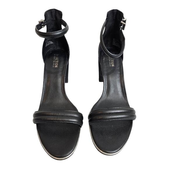 Kenneth Cole Reaction Womens Lolita Black Leather Open Toe Ankle Strap Size 10 - Picture 3 of 11